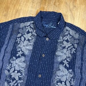 Tommy Bahama Tencel Lyocell Blend Short Sleeve Button Down Shirt Men's XL Beach